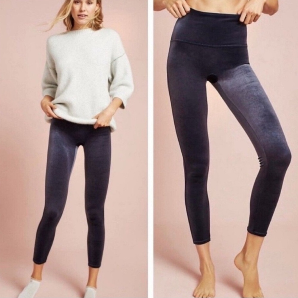 Spanx Velvet Leggings In Classic Navy SZ XL